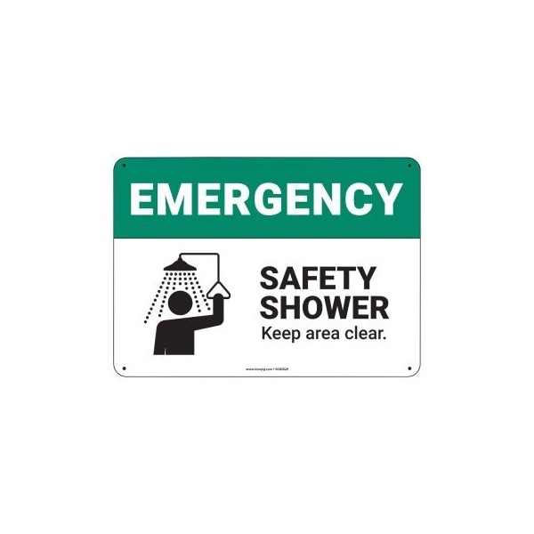 Pig Safety Shower Sign 14" x 10" Aluminum 14" L x 10" H SGN2020-10X14-ALM - main